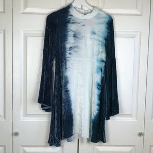 Chaser Velvet Mini Dress Tie Dye Long Sleeve XS